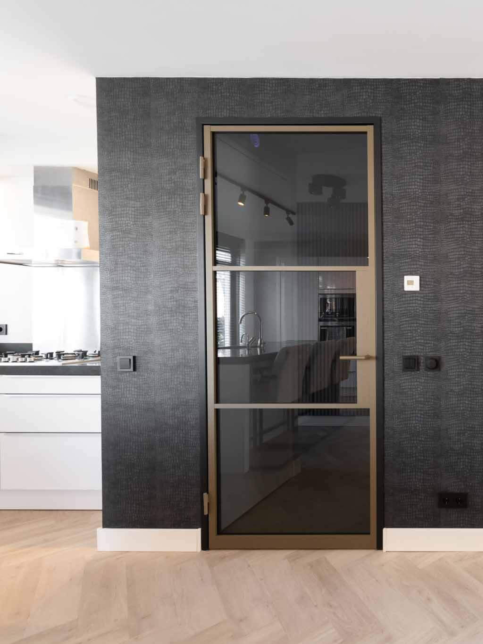 bronzen stalen deur brons glas gewoon gers