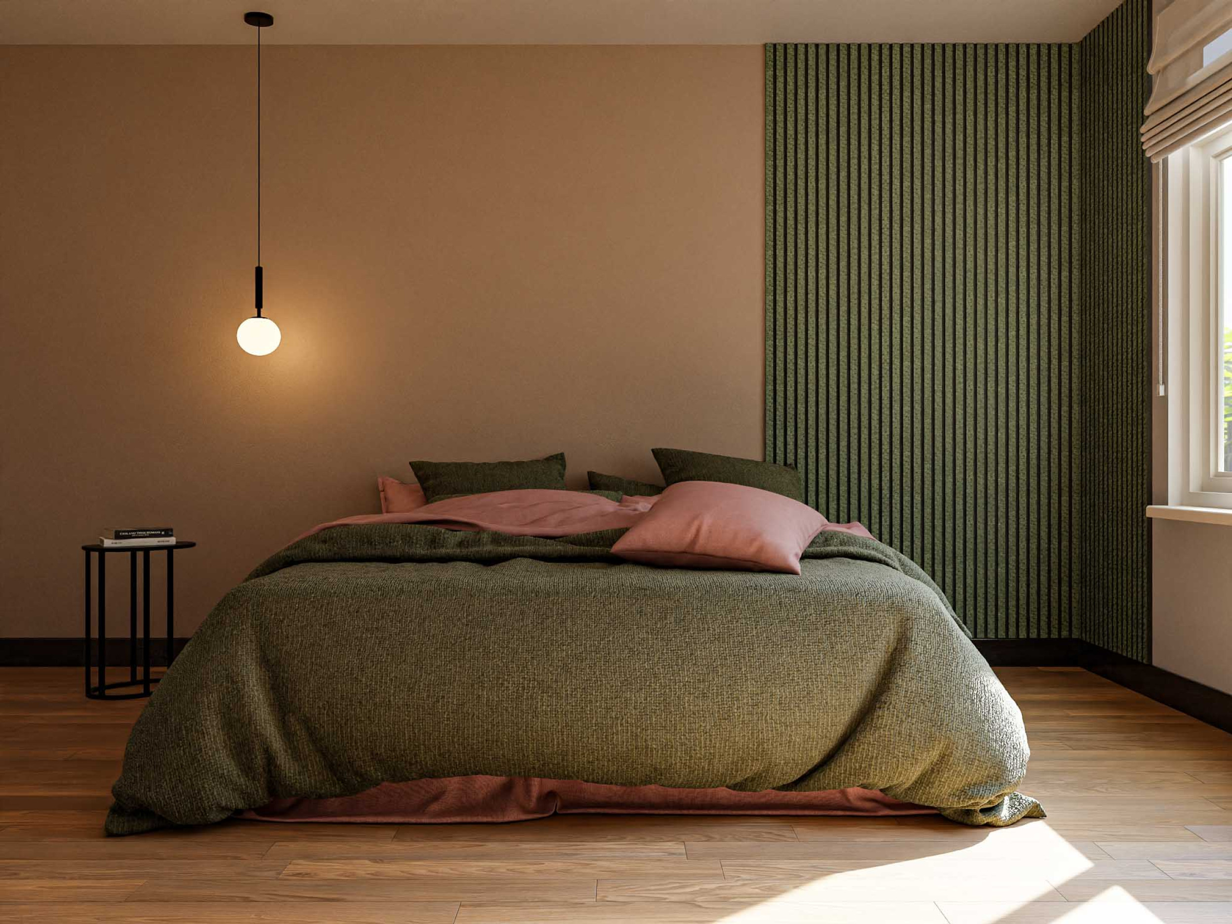 luxe slaapkamer wanddecoratie akupanel metallic behang GewoonGers