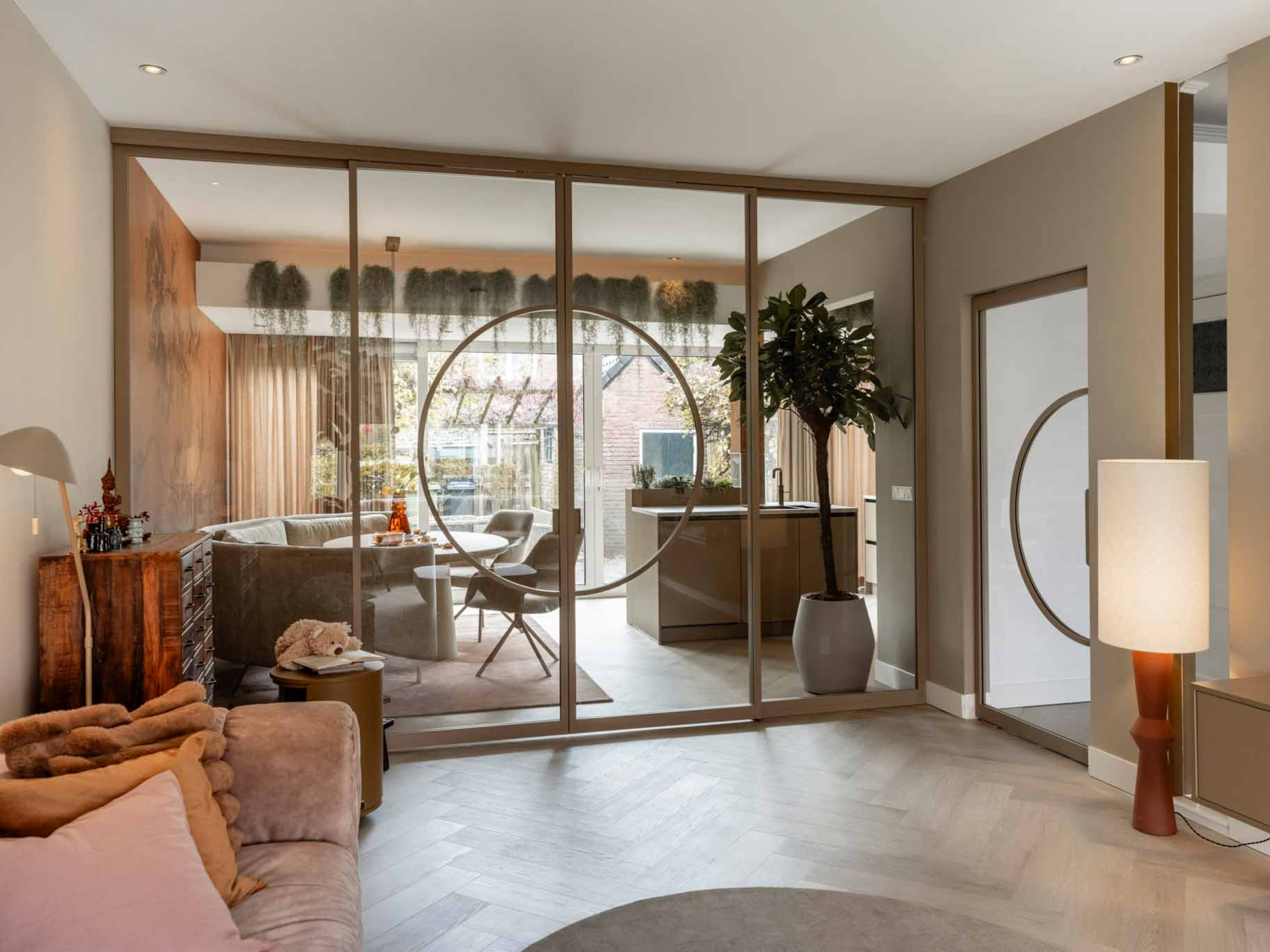 schuifwand gewoon gers met ronde vorm