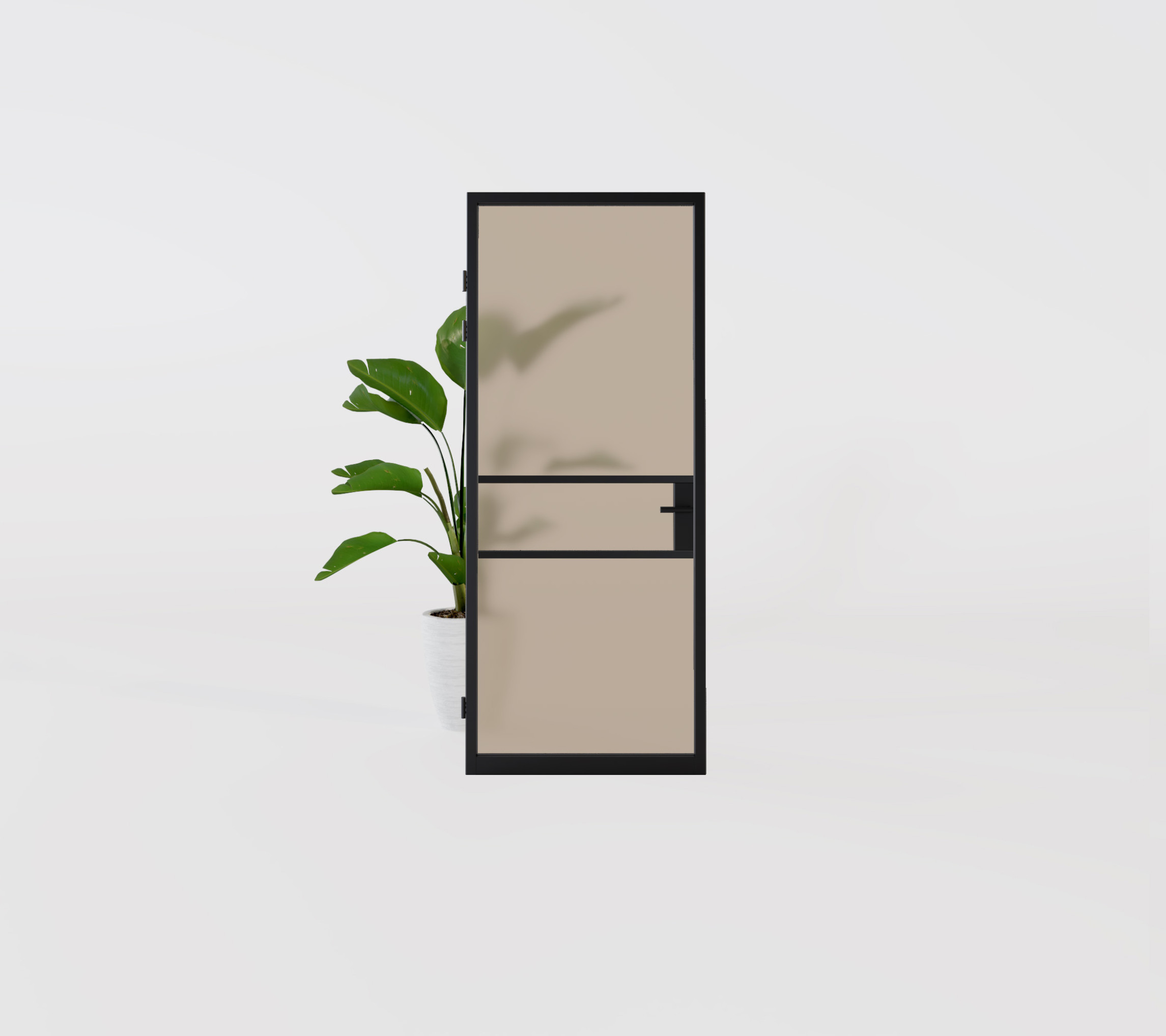 sample sale opdekdeur zwarte aluminium deur voor bestaand kozijn