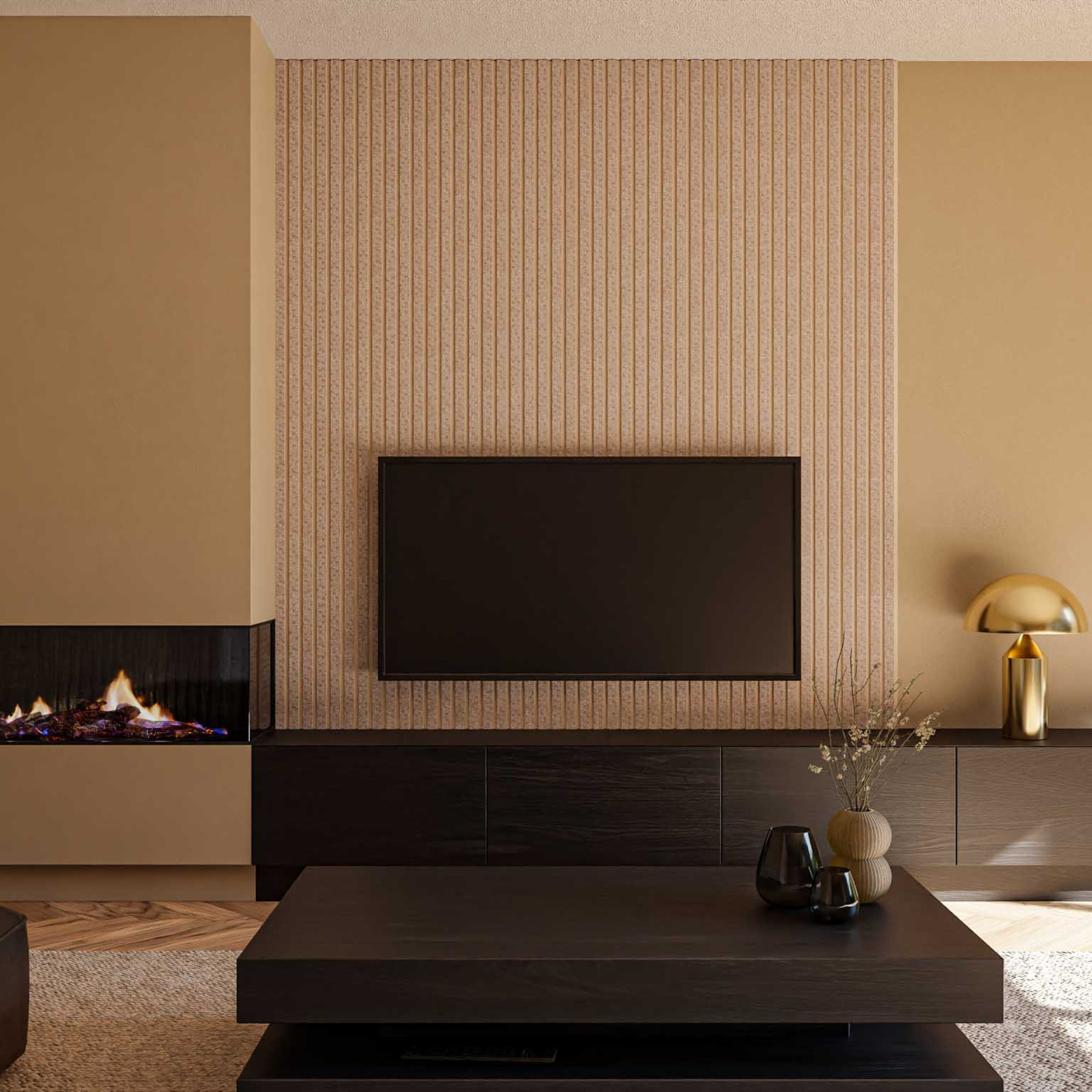 wandpaneel tv meubel gewoon gers akoestische panelen lattenwand