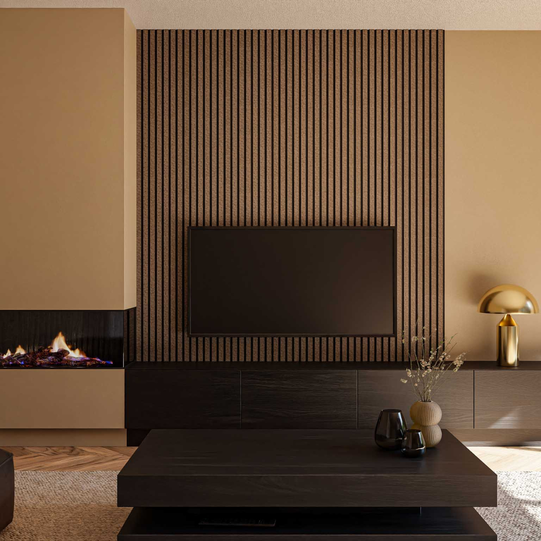 wandpaneel tv meubel gewoon gers akoestische panelen lattenwand