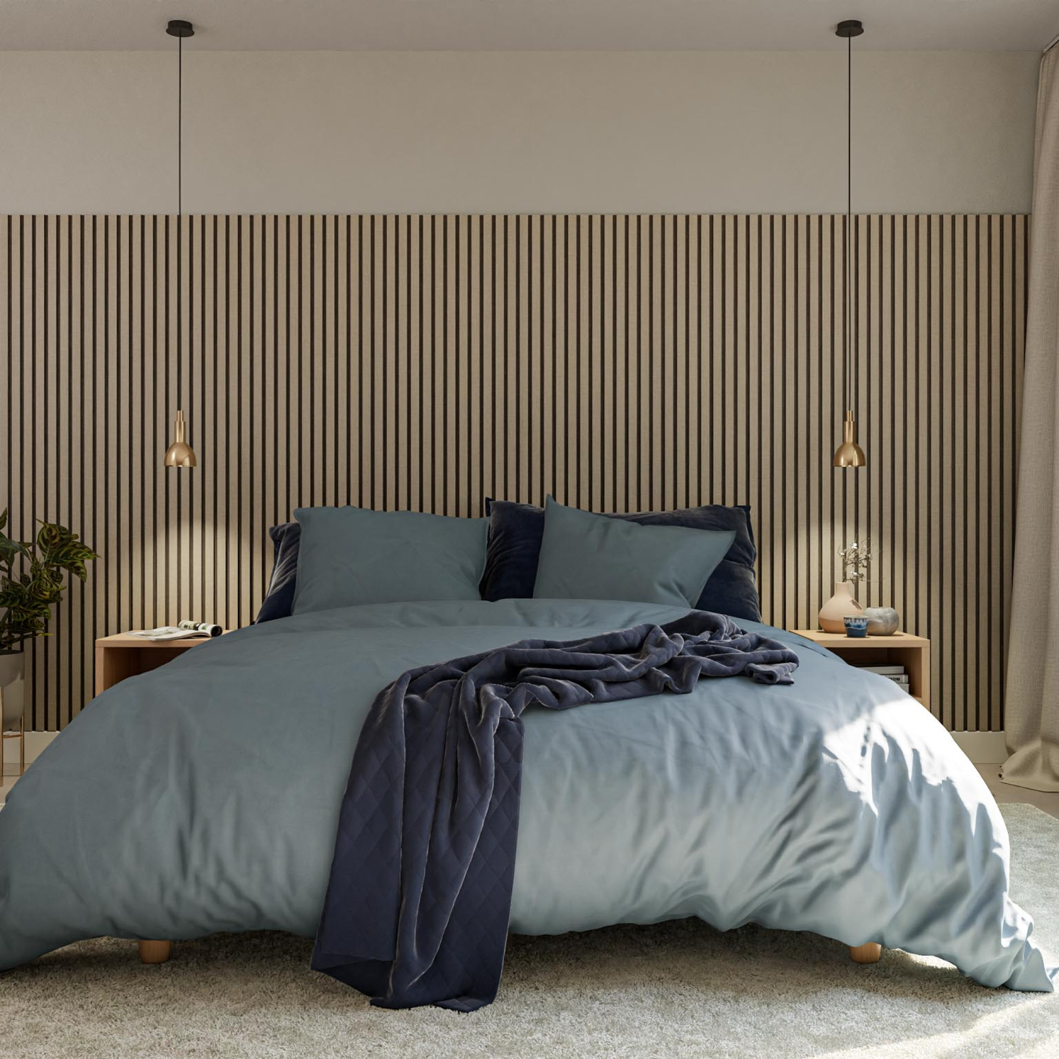 Geluidsabsorberende wandpanelen van GewoonGers lattenwand akupanel