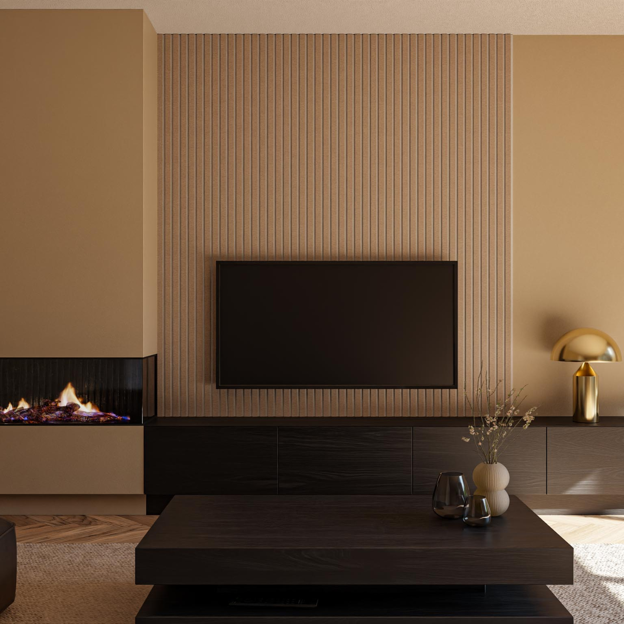 woonkamer akoestische wandpanelen tv wandpaneel tv meubel