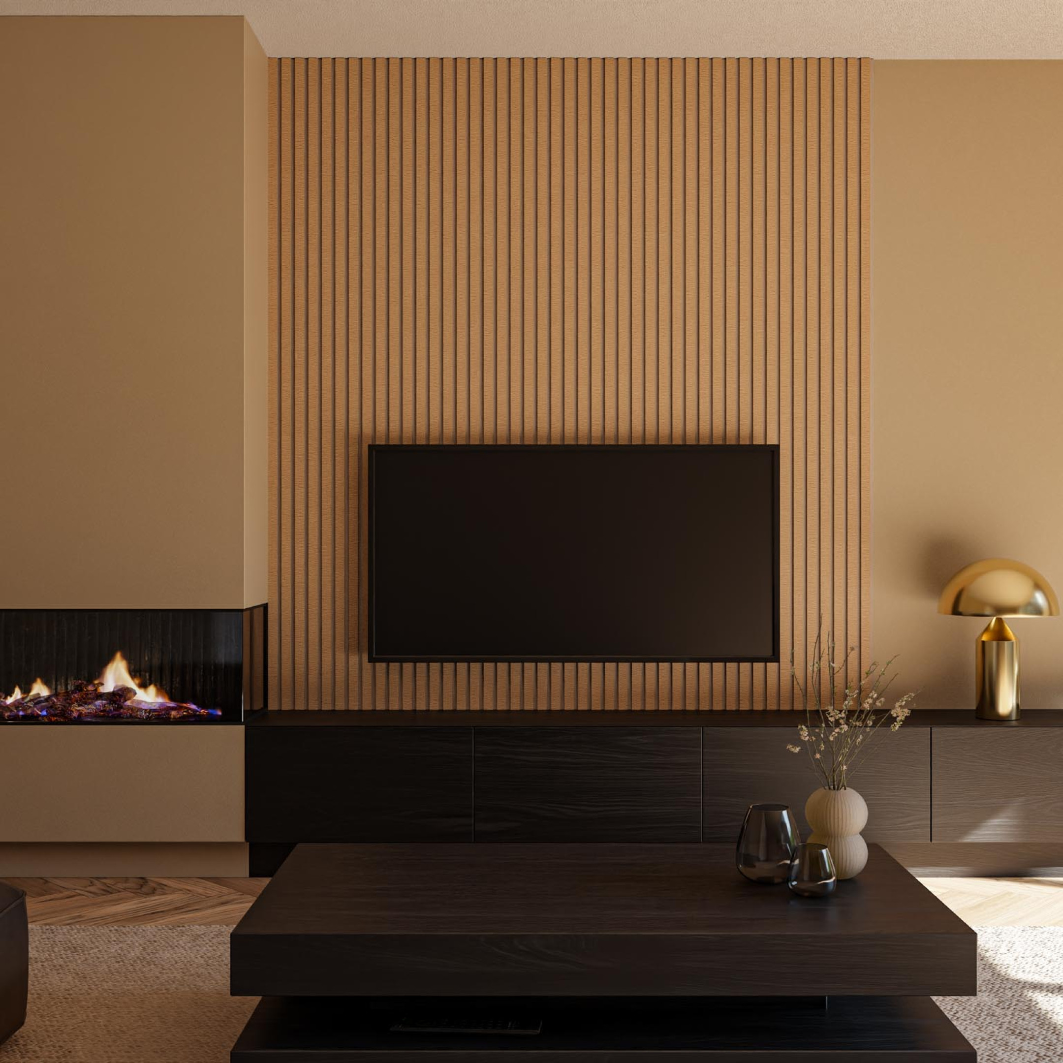 woonkamer akoestische wandpanelen tv wandpaneel tv meubel