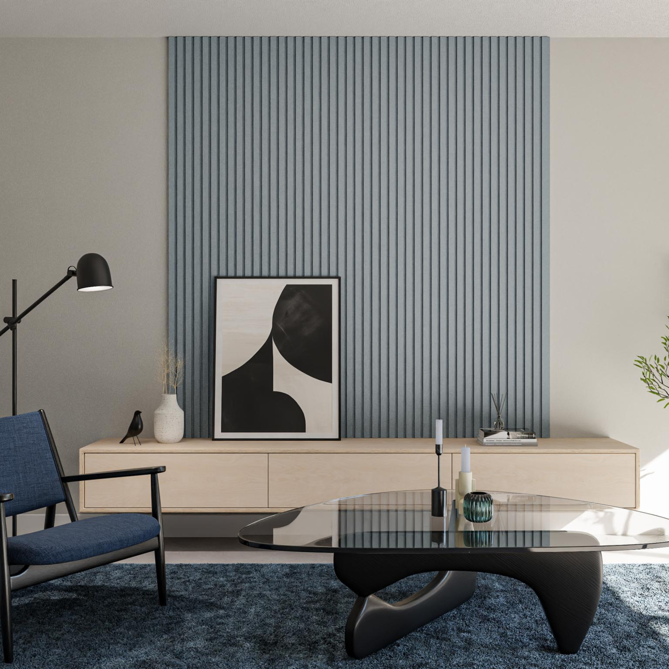 wand decoratie van vilt akoestische demping geluid dempen woonkamer