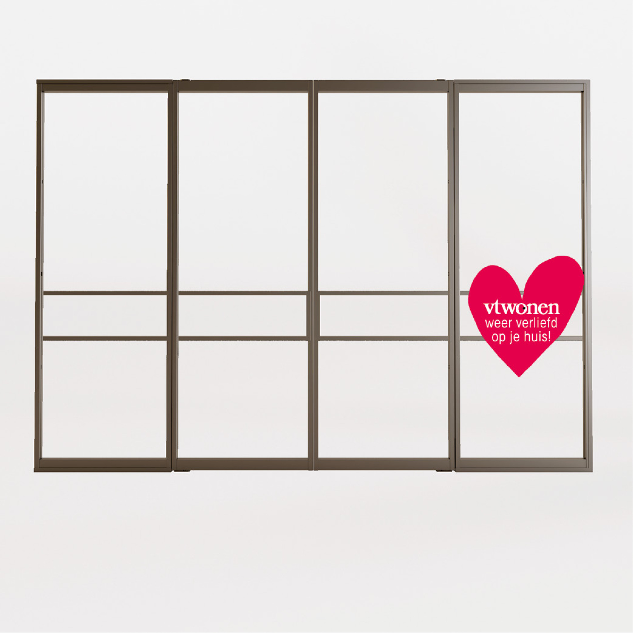 Roomdivider met taatsdeuren in het brons gezien bij vtwonen