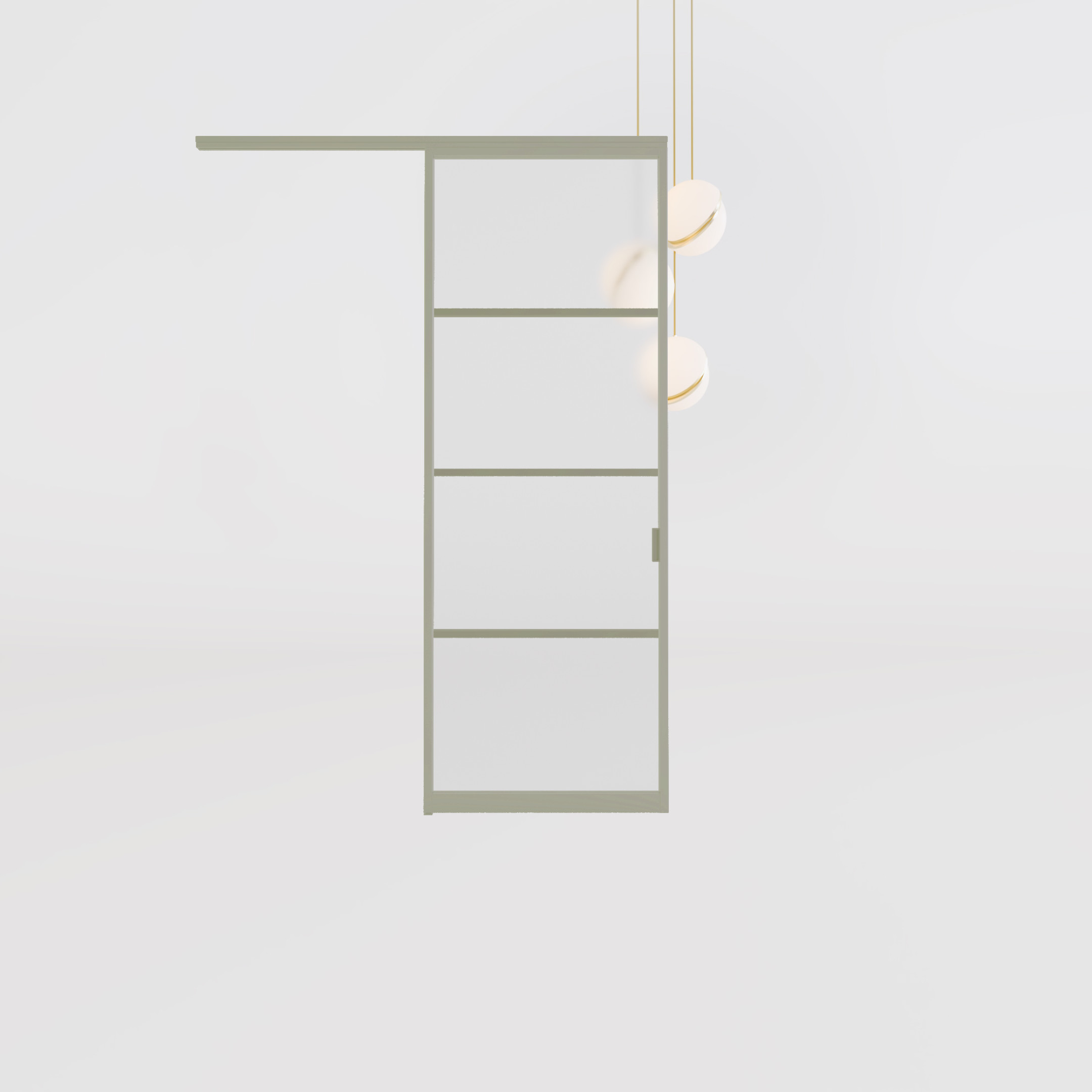 schuifdeur met glas van GewoonGers in olijf groen