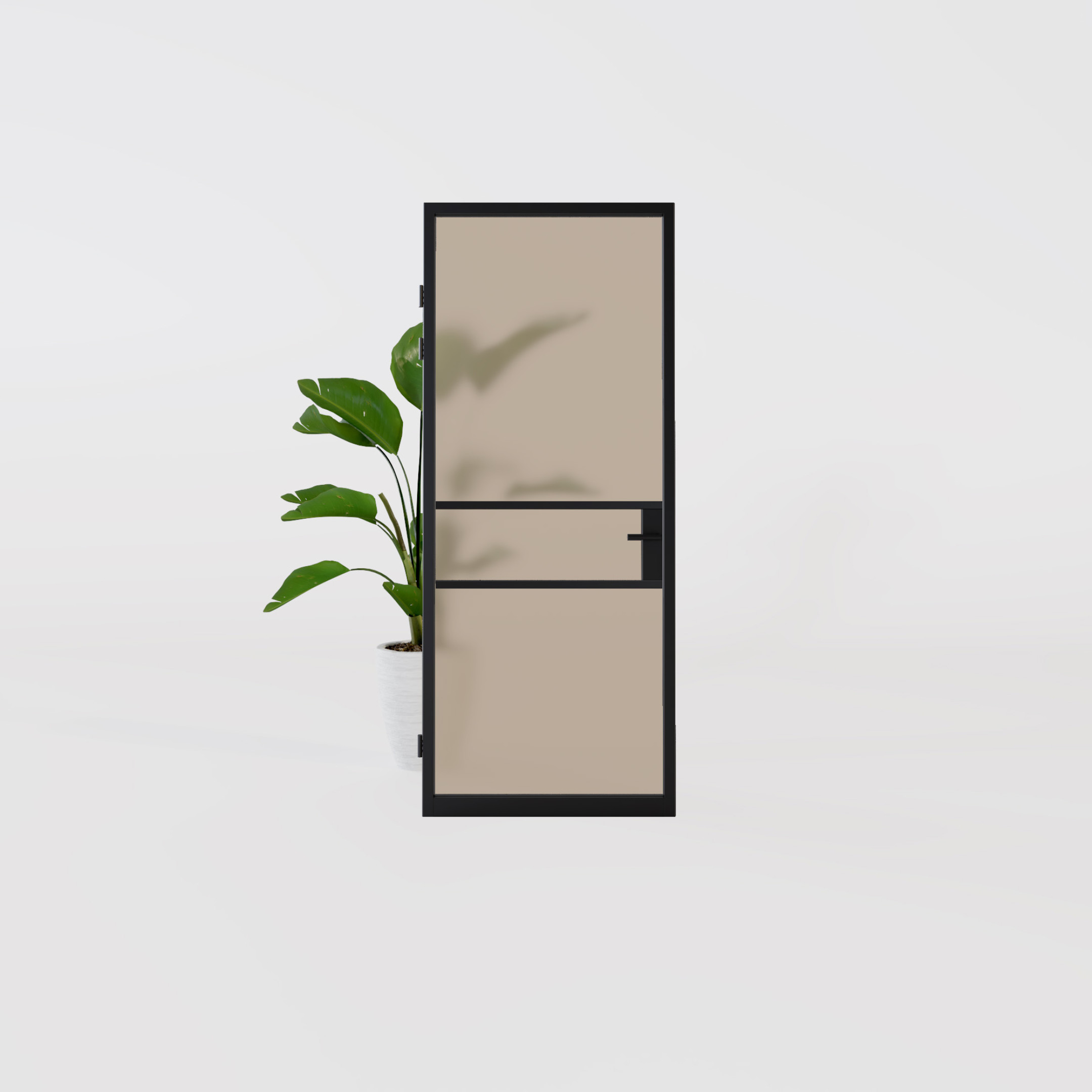 sample sale opdekdeur zwarte aluminium deur voor bestaand kozijn