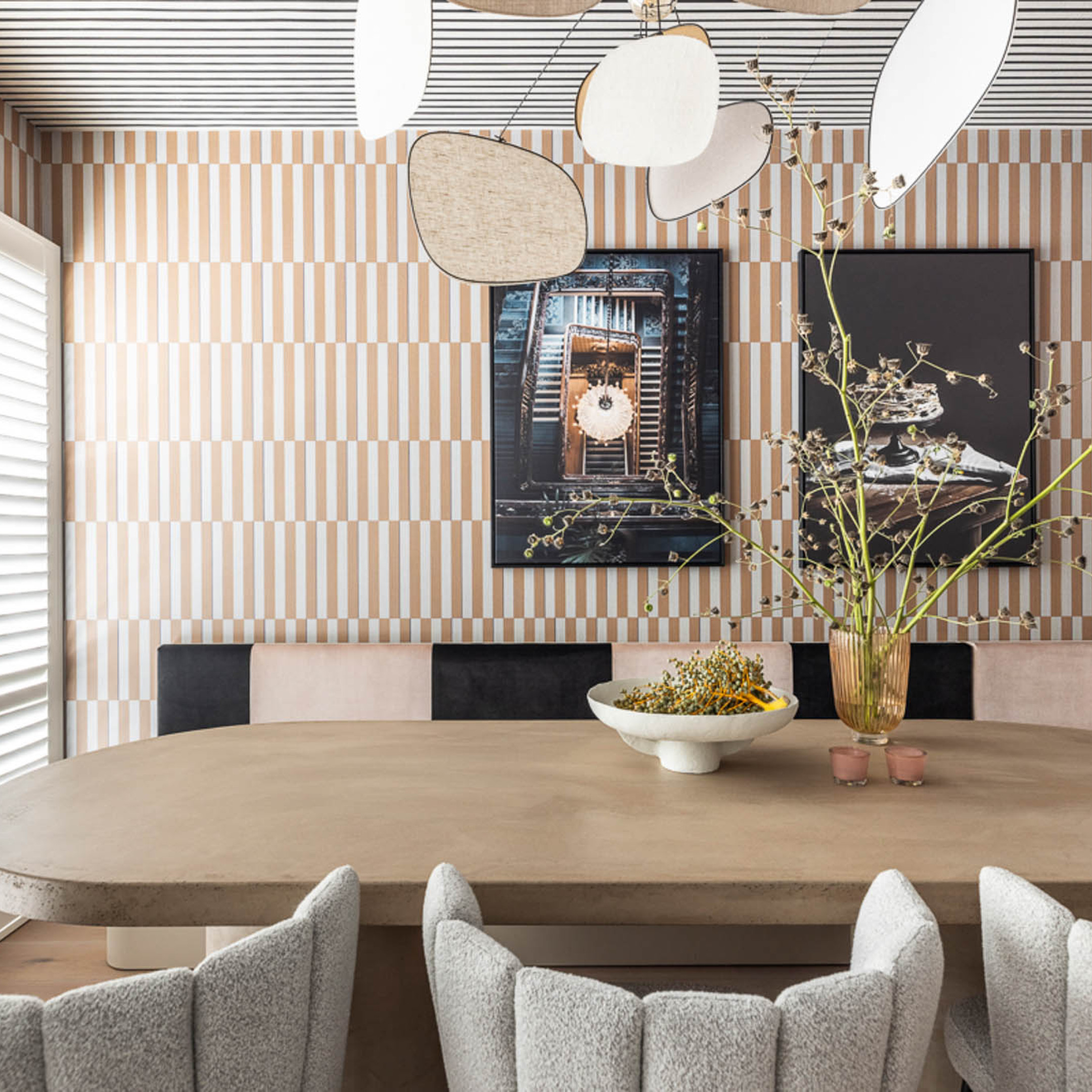 gewoongers vtwonen akoestische panelen lattenwand interieur design eetkamer