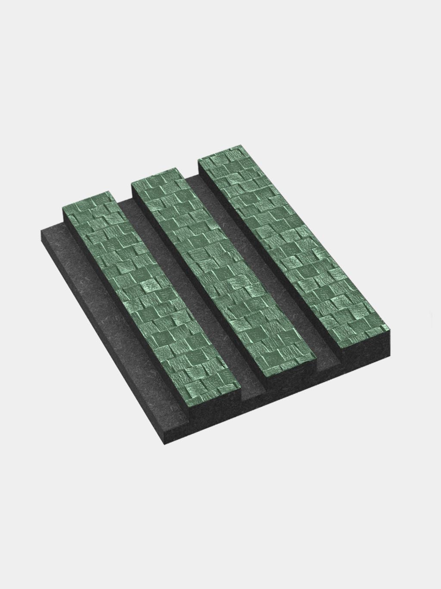 Akoestisch paneel kleurstaal lattenwand GewoonGers groen