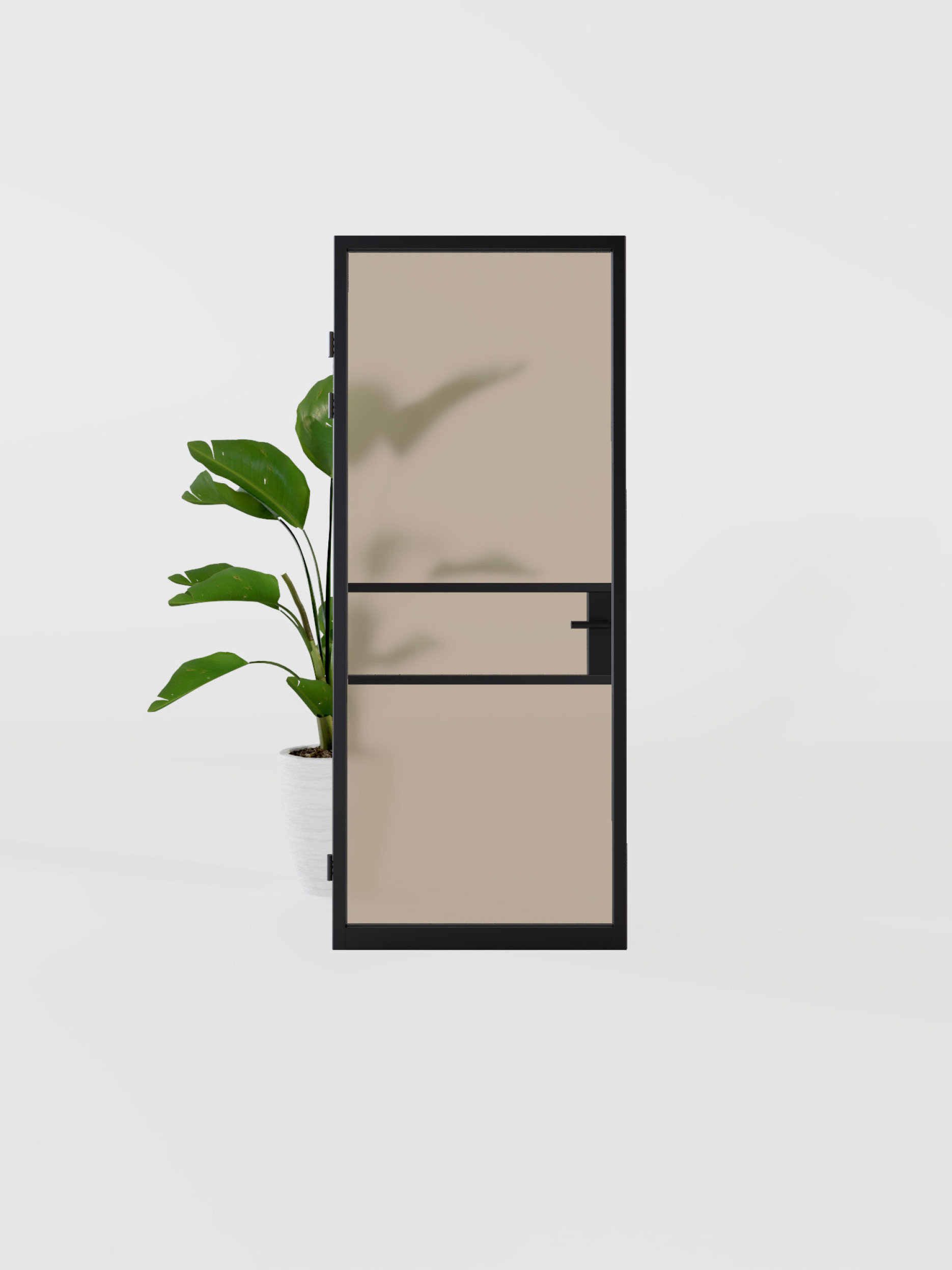 sample sale opdekdeur zwarte aluminium deur voor bestaand kozijn