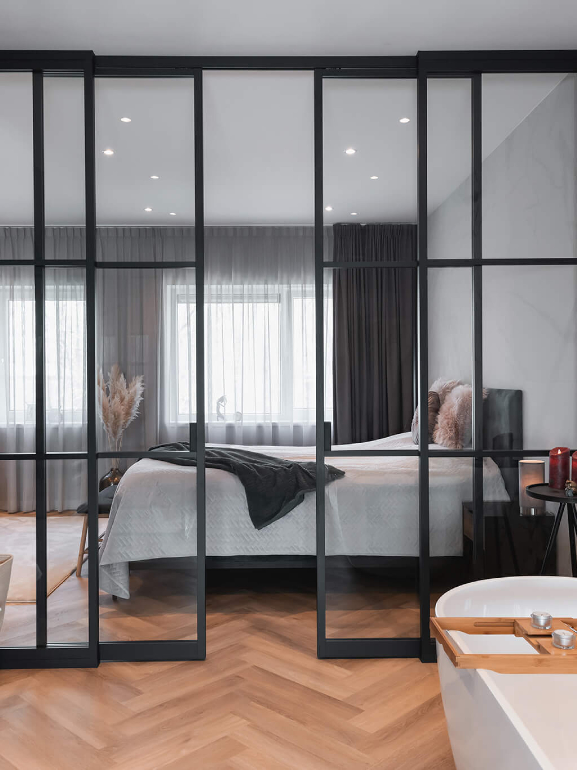 schuifwand staal slaapkamer gewoongers badkamer