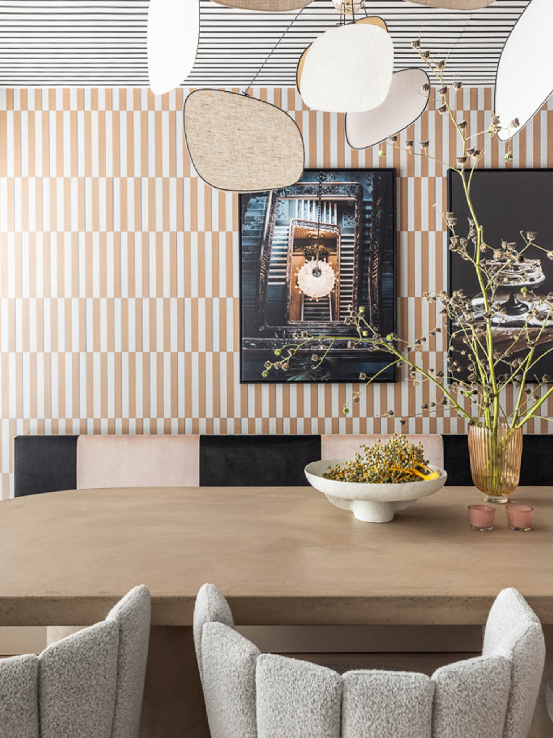 gewoongers vtwonen akoestische panelen lattenwand interieur design eetkamer