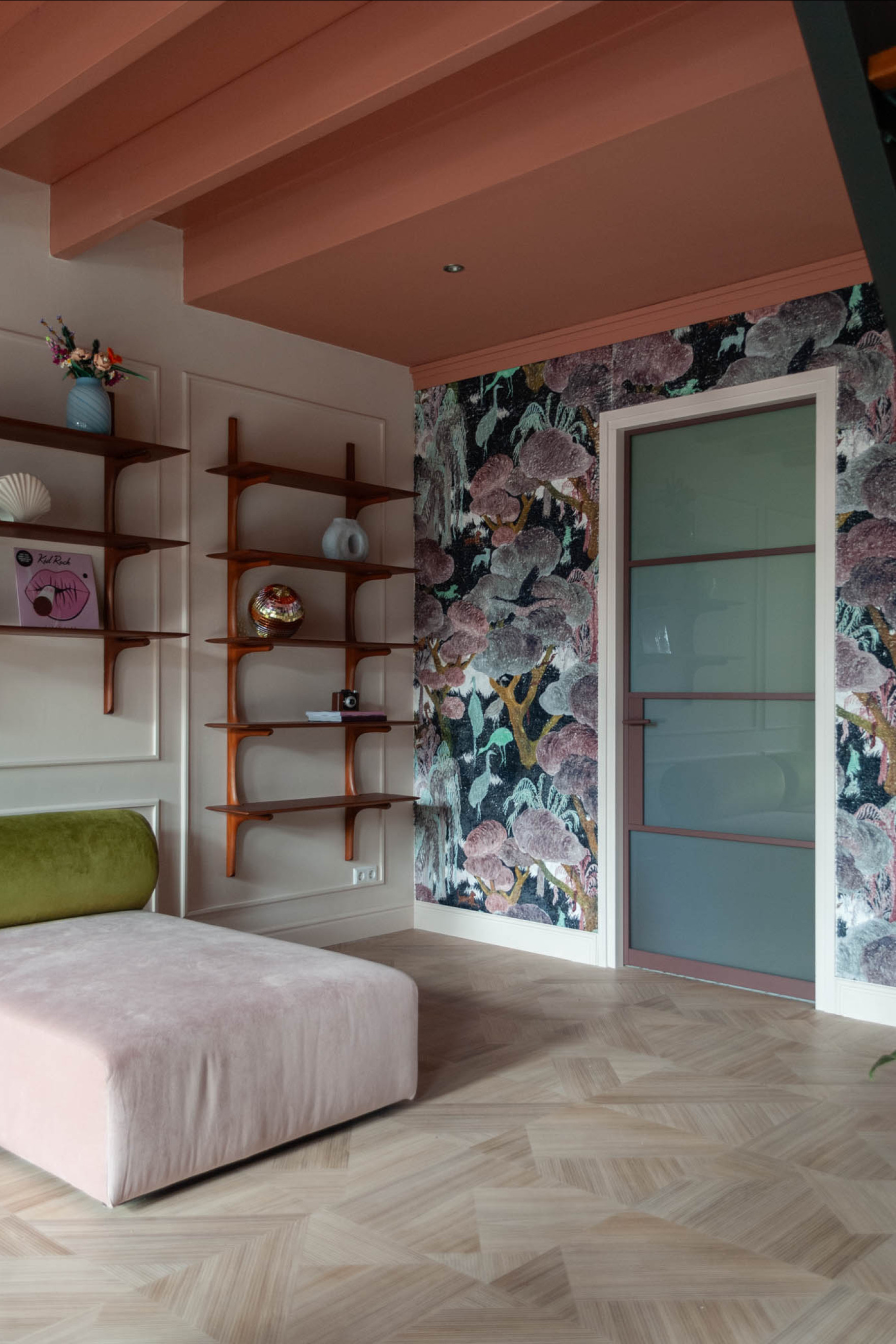 kleurrijk wonen gewoon gers stalen deur matglas gekleurde deur