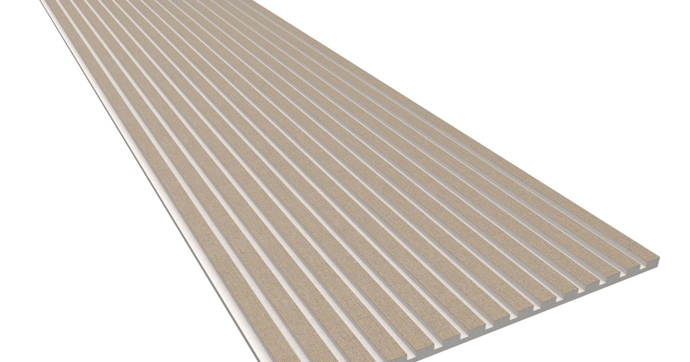 Akoestisch paneel in beige met structuurbehang van GewoonGers