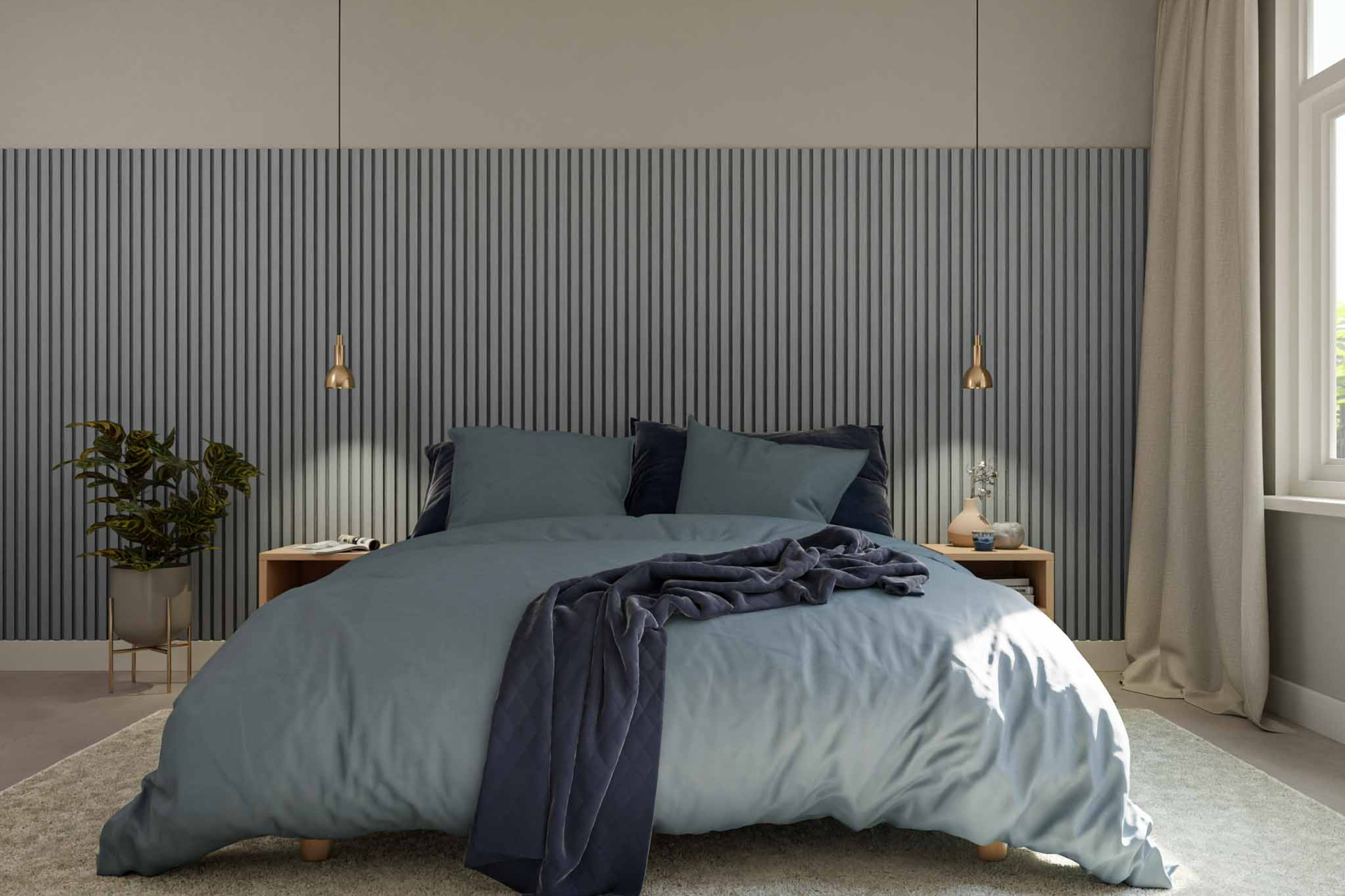 wandpanelen slaapkamer akoestische panelen achter bed GewoonGers