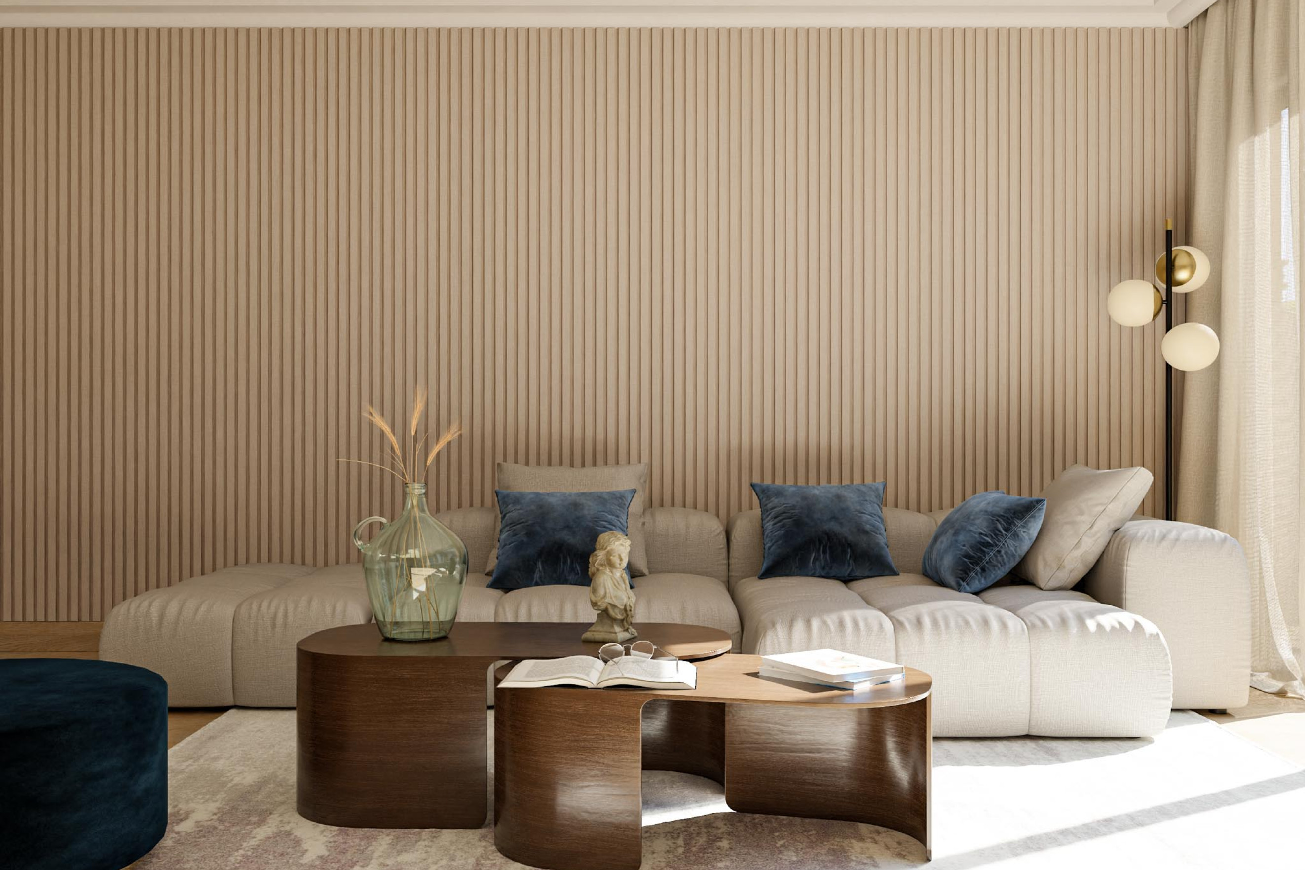 akoestiek verbeteren woonkamer met akoestische wandpanelen GewoonGers zithoek lattenwand