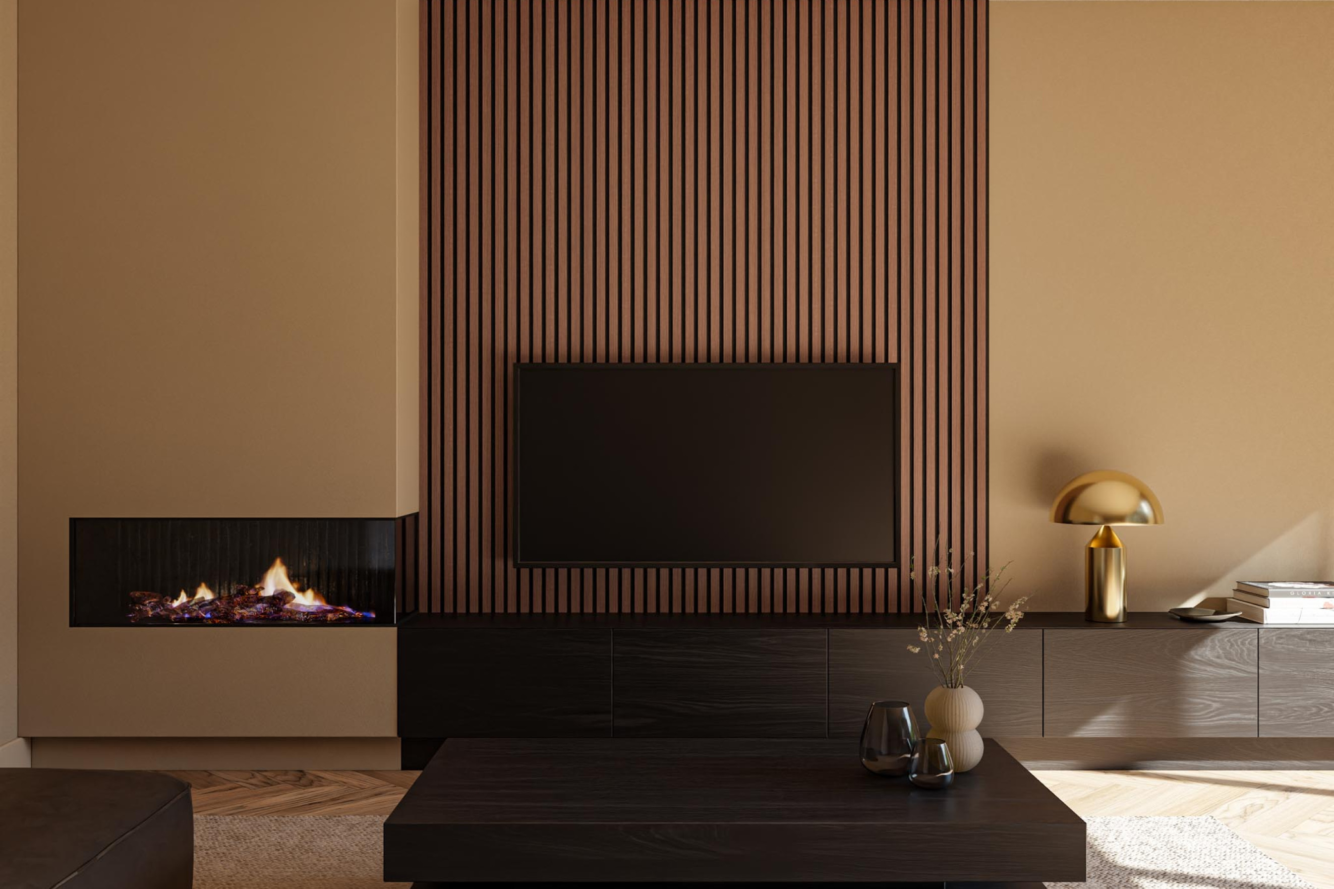 woonkamer akoestische wandpanelen tv wandpaneel tv meubel