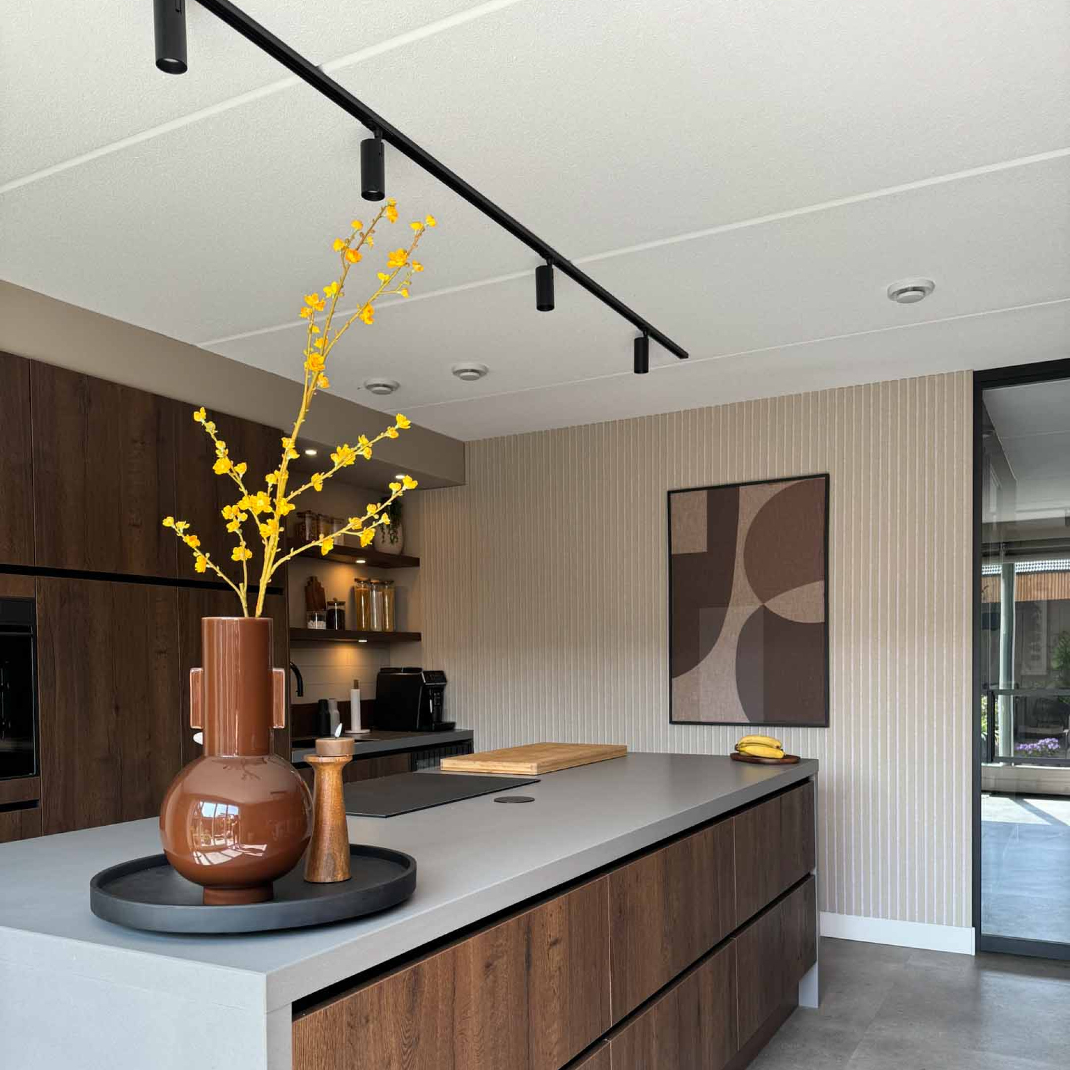 akoestische panelen beige vilt lattenwand GewoonGers