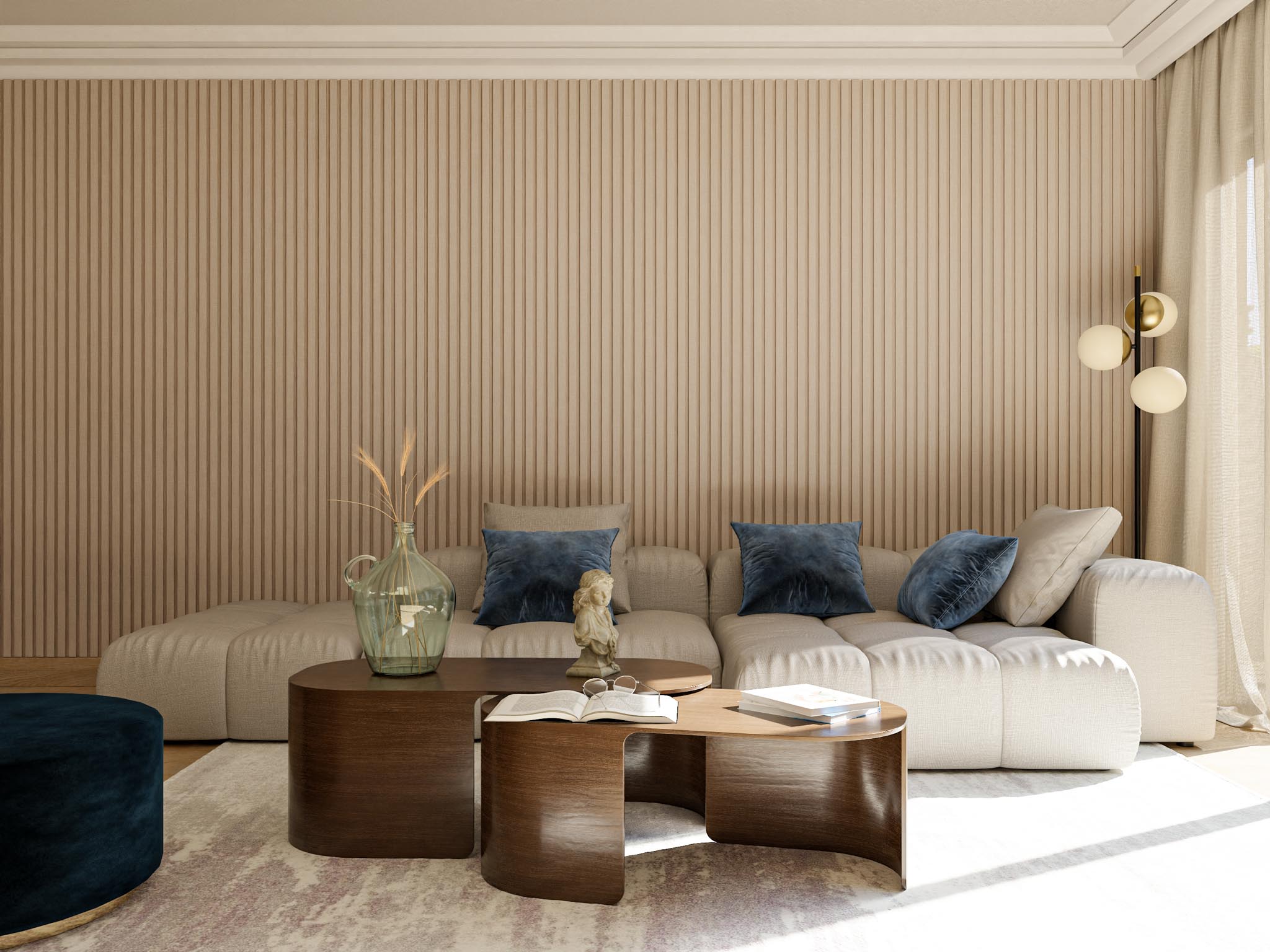 akoestiek verbeteren woonkamer met akoestische wandpanelen GewoonGers zithoek lattenwand