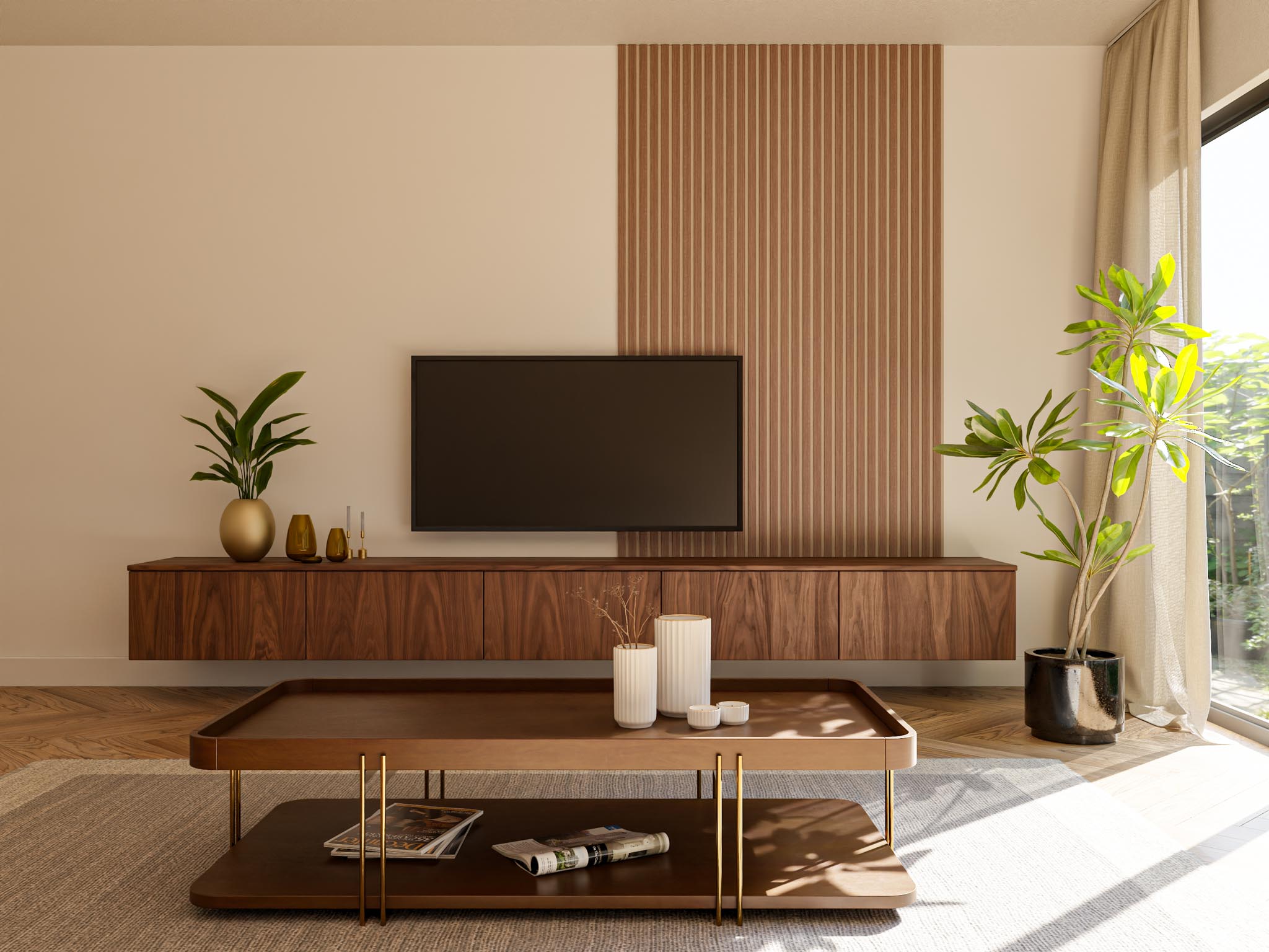 woonkamer akoestische wandpanelen tv wandpaneel tv meubel