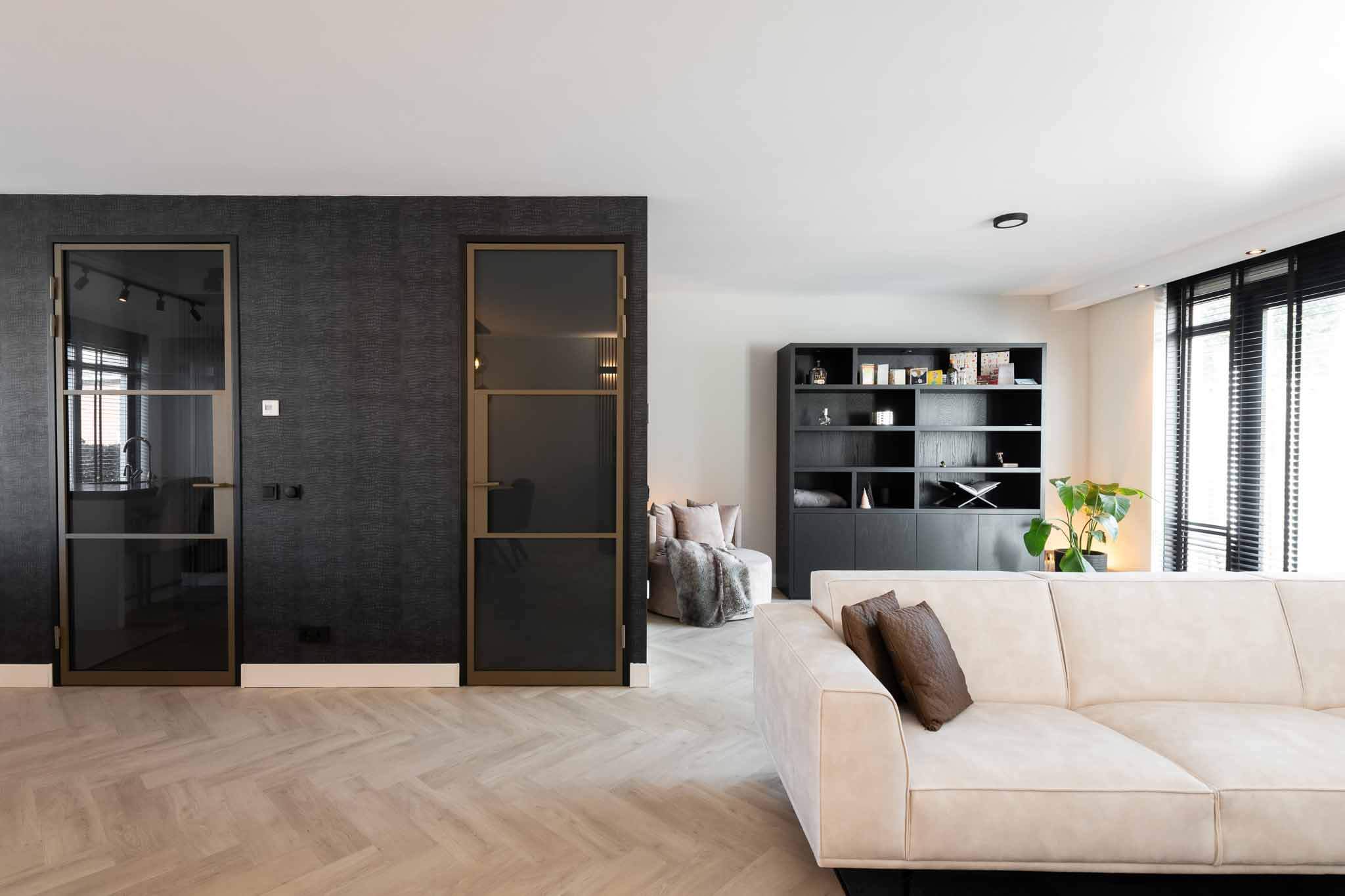 bronzen stalen deur brons glas gewoon gers