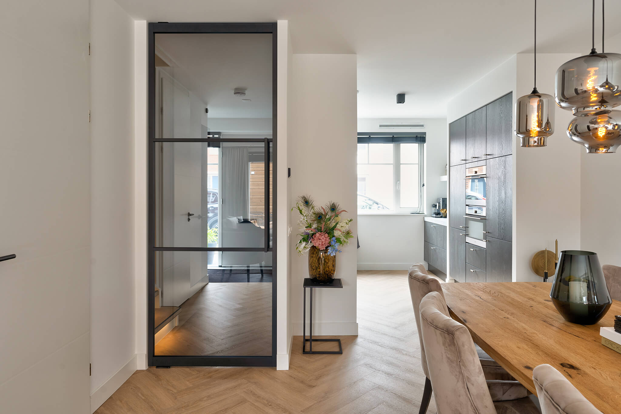 stalen taats deur rook glas gewoon gers